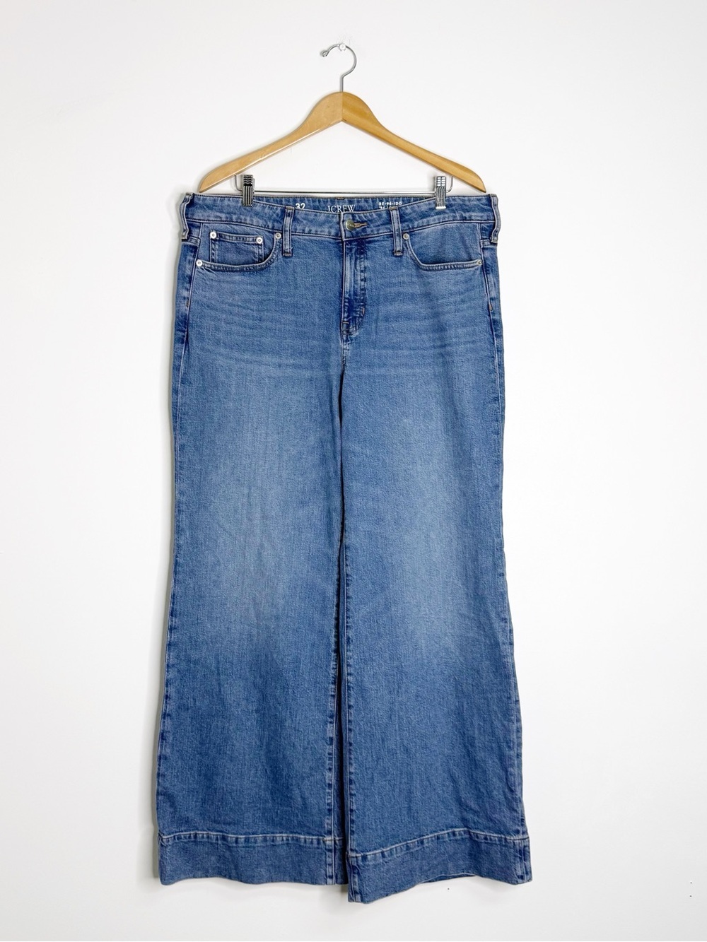 J.Crew ’96 Low Rise Denim Trouser Jeans Size 32 Wide Leg Light Wash